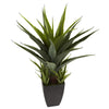 Artificial Agave w/Black Planter