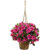 Artificial Azalea Hanging Basket