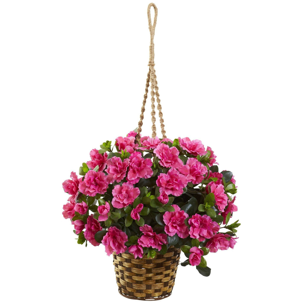 Artificial Azalea Hanging Basket