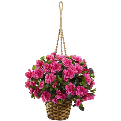 Artificial Azalea Hanging Basket