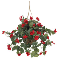 Artificial Begonia Hanging Basket