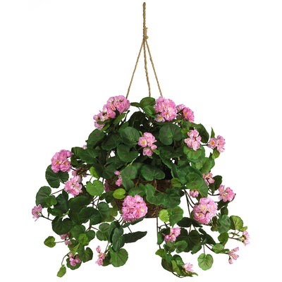 Artificial Geranium Hanging Basket Silk Plant