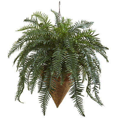 Giant River Artificial Fern with Cone Hanging Basket