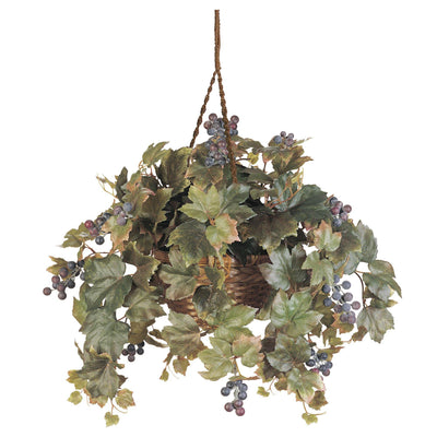 Artificial Grape Leaf Hanging Basket Silk Plant