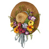 Mixed Flower Hat Artificial Wreath