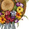 Mixed Flower Hat Artificial Wreath