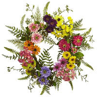 22" Mixed Flower Artificial Wreath