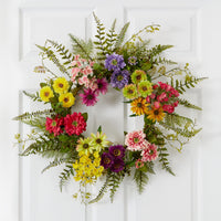 22" Mixed Flower Artificial Wreath