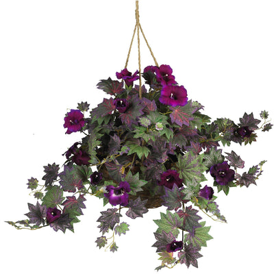 Artificial Morning Glory Hanging Basket Silk Plant