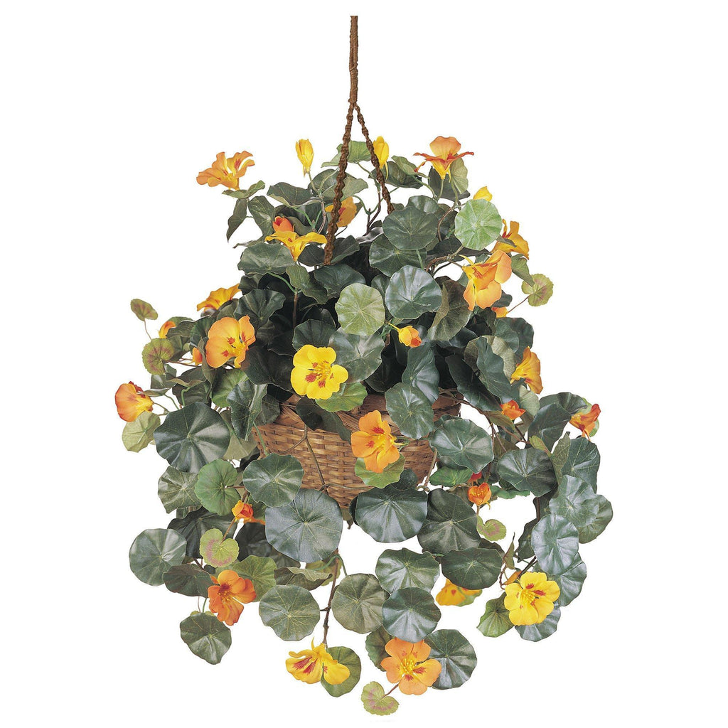Artificial Nasturtium Silk Hanging Basket