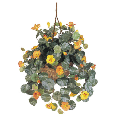 Artificial Nasturtium Silk Hanging Basket