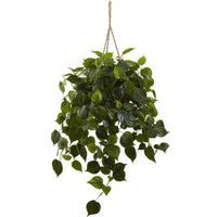 Philodendron Artificial Hanging Basket UV Resistant (Indoor/Outdoor)