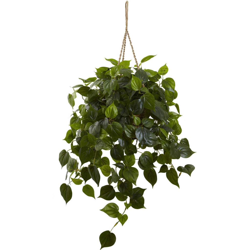 Philodendron Artificial Hanging Basket UV Resistant (Indoor/Outdoor)