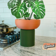 Modern Pedestal Plant Pot, Two-Piece In Many Colors!
