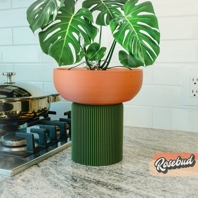 Modern Pedestal Plant Pot, Two-Piece In Many Colors!