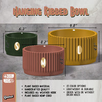 MCR Bowl Hanging Plant Pot for Indoor or Outdoors, Color & Size Options!