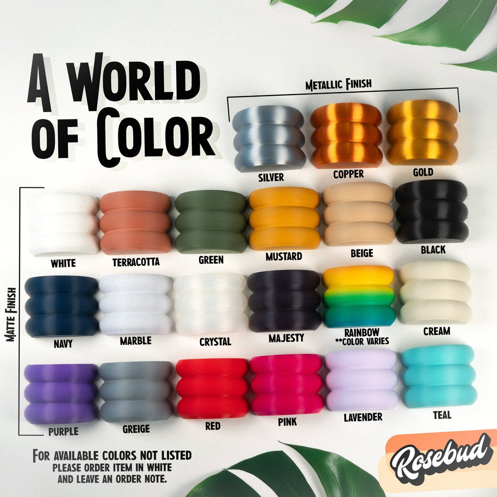 Mid-Century Ribbed Planter with Drainage and Saucer in Multiple Colors & Sizes