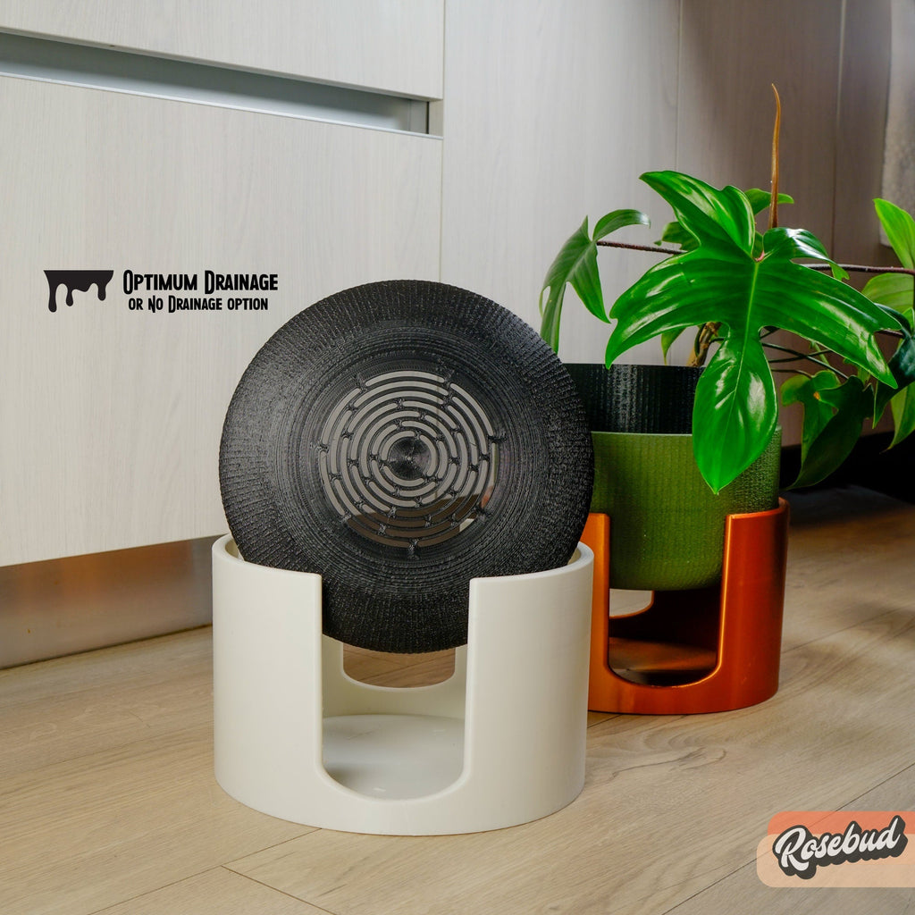 elevated plant pot Modern Elevated Planter and Plant Stand Set
