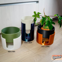 Modern Elevated Planter and Plant Stand Set - 2-Piece Plant Pot with Drainage in Multi Colors & Sizes