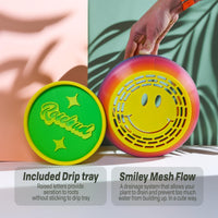 Happy Sprout Smiley Face Plant Pot with Drainage and Drip Tray With Size & Color Options