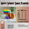 Happy Sprout Smiley Face Plant Pot with Drainage and Drip Tray With Size & Color Options