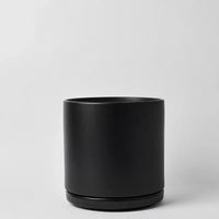 Solid Goods - Ceramic Cylinder Planter Pot with Saucer