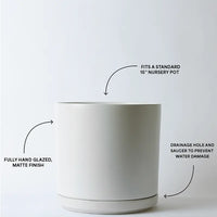 Solid Goods - Ceramic Cylinder Planter Pot with Saucer
