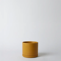 Solid Goods - Ceramic Cylinder Planter Pot with Saucer