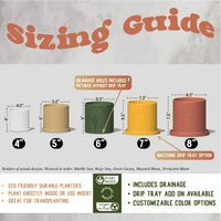 Mid-Century Ribbed Planter In Several Different Colors & Sizes