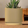 Mid-Century Ribbed Planter In Several Different Colors & Sizes