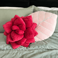 Philodendron Gloriosum Plant Leaf 27.5" Plush Pillow - Baby Pink