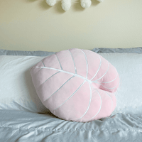 Philodendron Gloriosum Plant Leaf 27.5" Plush Pillow - Baby Pink