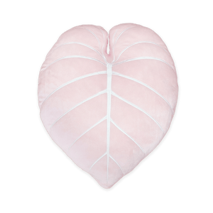 Philodendron Gloriosum Plant Leaf 27.5" Plush Pillow - Baby Pink