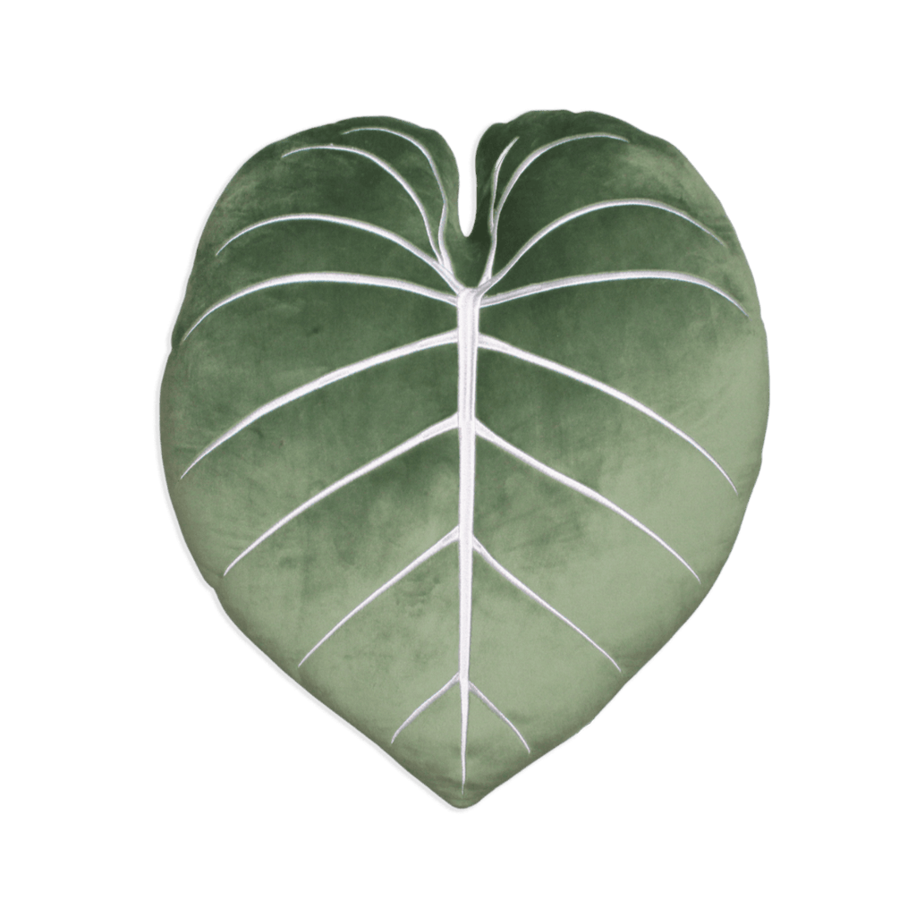 Philodendron Gloriosum 19.5" Tall Plant Leaf Pillow - Moody Green