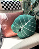 Philodendron Gloriosum 19.5" Plant Pillow - Forest Green