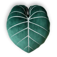 Philodendron Gloriosum 19.5" Plant Pillow - Forest Green