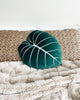 Philodendron Gloriosum 19.5" Plant Pillow - Forest Green