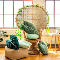 Philodendron Gloriosum 19.5" Tall Plant Leaf Pillow - Moody Green
