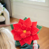 Poinsettia 23" Plant Pillow - Christmas Holiday Red