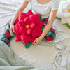 Poinsettia 23" Plant Pillow - Christmas Holiday Red