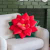 Poinsettia 23" Plant Pillow - Christmas Holiday Red