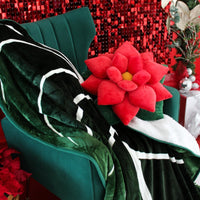 Poinsettia 23" Plant Pillow - Christmas Holiday Red