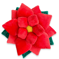 Poinsettia 23" Plant Pillow - Christmas Holiday Red
