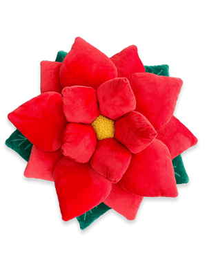 Poinsettia 23" Plant Pillow - Christmas Holiday Red