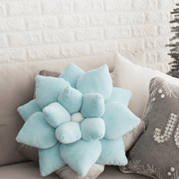 Poinsettia 20" Plant Pillow - Frost Blue