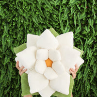Poinsettia 23" Plant Pillow - Marshmallow White