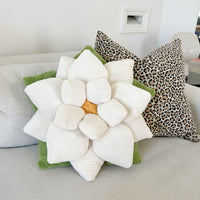 Poinsettia 23" Plant Pillow - Marshmallow White