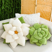 Poinsettia 23" Plant Pillow - Marshmallow White