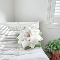 Poinsettia 23" Plant Pillow - Marshmallow White