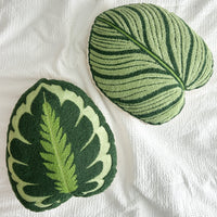 Tufted Calathea Medallion Plant Leaf Pillow